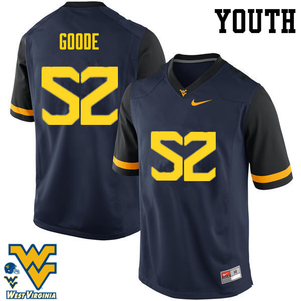NCAA Youth Najee Goode West Virginia Mountaineers Navy #52 Nike Stitched Football College Authentic Jersey YR23S54DU